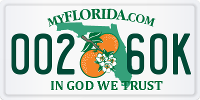 FL license plate 0026OK