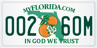 FL license plate 0026OM