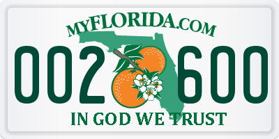 FL license plate 0026OO