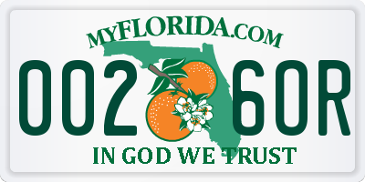 FL license plate 0026OR