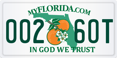 FL license plate 0026OT