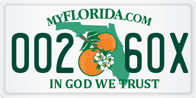 FL license plate 0026OX