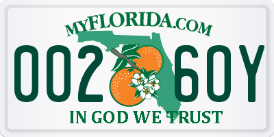 FL license plate 0026OY