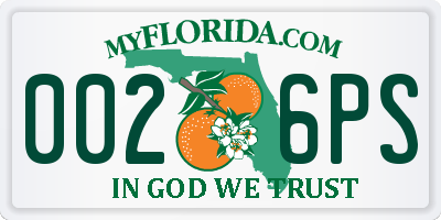 FL license plate 0026PS