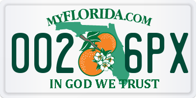 FL license plate 0026PX