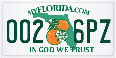FL license plate 0026PZ