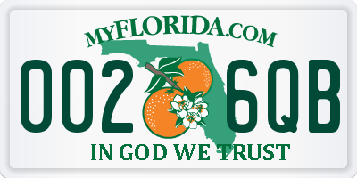 FL license plate 0026QB