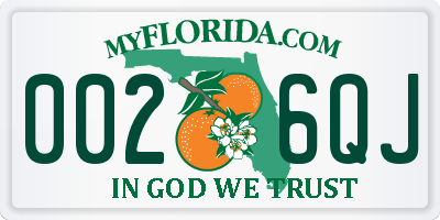 FL license plate 0026QJ