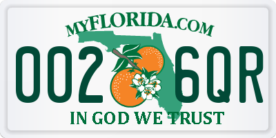 FL license plate 0026QR