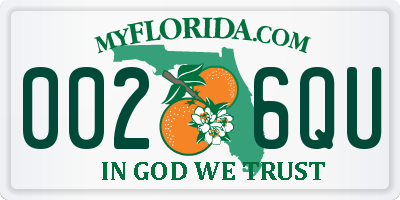 FL license plate 0026QU