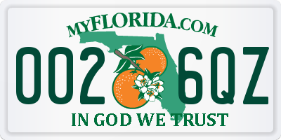 FL license plate 0026QZ