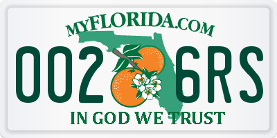 FL license plate 0026RS