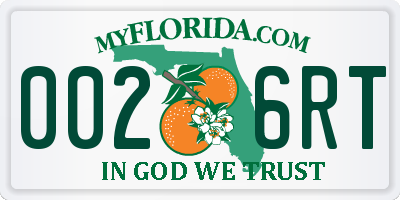 FL license plate 0026RT