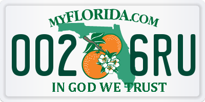 FL license plate 0026RU