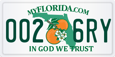 FL license plate 0026RY