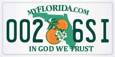 FL license plate 0026SI