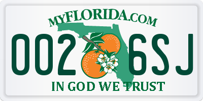 FL license plate 0026SJ