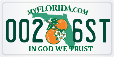 FL license plate 0026ST