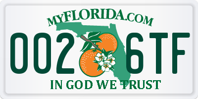 FL license plate 0026TF