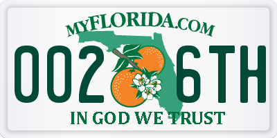 FL license plate 0026TH
