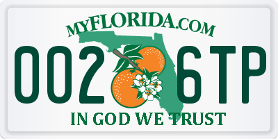 FL license plate 0026TP
