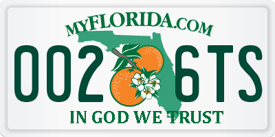 FL license plate 0026TS