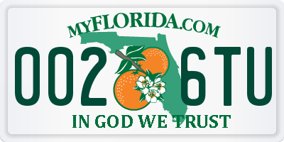 FL license plate 0026TU