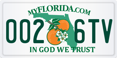 FL license plate 0026TV