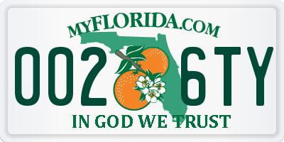 FL license plate 0026TY