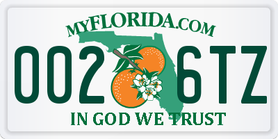 FL license plate 0026TZ