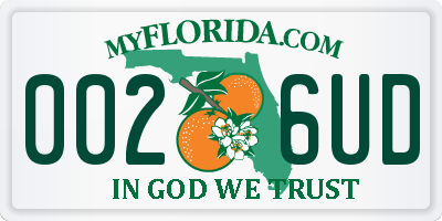 FL license plate 0026UD