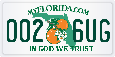 FL license plate 0026UG