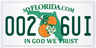 FL license plate 0026UI