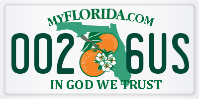 FL license plate 0026US