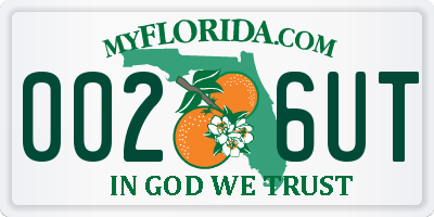 FL license plate 0026UT