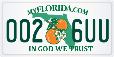 FL license plate 0026UU