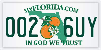 FL license plate 0026UY