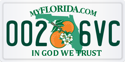 FL license plate 0026VC