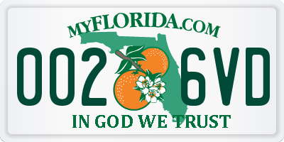 FL license plate 0026VD