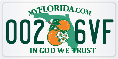 FL license plate 0026VF