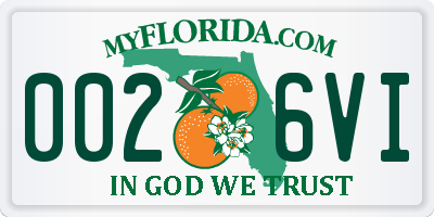 FL license plate 0026VI