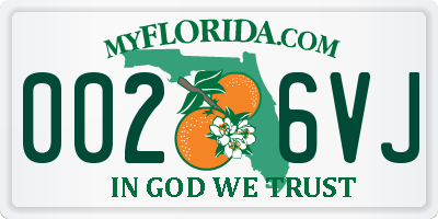 FL license plate 0026VJ