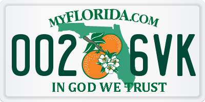 FL license plate 0026VK