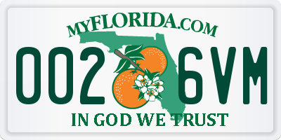 FL license plate 0026VM