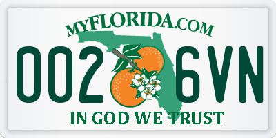 FL license plate 0026VN