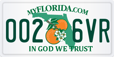 FL license plate 0026VR