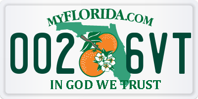 FL license plate 0026VT