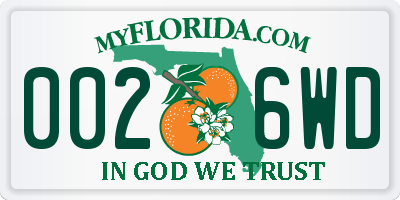 FL license plate 0026WD