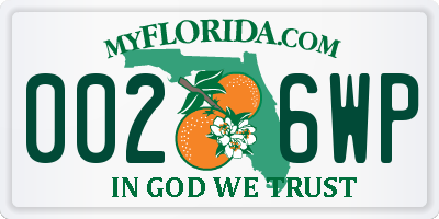 FL license plate 0026WP
