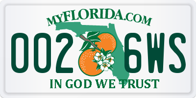 FL license plate 0026WS